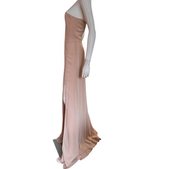NEW REFORMATION Pale Pink Side Slit Ingrid Maxi Dress Size 4 - Picture 6 of 10